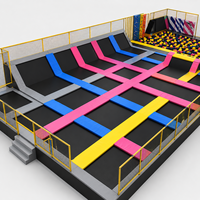 Taman Trampolin Dalam Ruangan untuk Pusat Perbelanjaan Desain Baru Dinding Panjat Zona Slam Dunk Set Lengkap Jalur Tali Tahan Lama