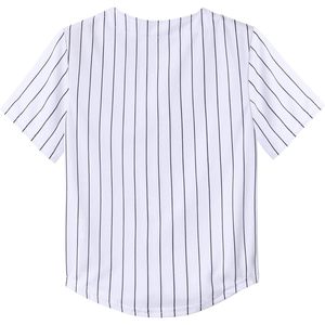 Camiseta de Béisbol para Niños, Cuello en V, Manga Corta, Rayas Blancas y Negras, Corte Regular, Camiseta Deportiva para Niñas y Niños - Product Image 6