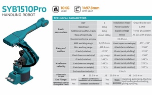 SYB1510Pro หุ่นยนต์อุตสาหกรรม 6 แกน ความแม่นยำสูง รับน้ำหนักได้ 10 กก. ระยะเอื้อม 1500 มม. สำหรับเครื่อง CNC ในการโหลด ขนถ่าย และจัดการ - Product Image 6