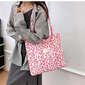 Bolso de Hombro Grande de Lona Plegable con Estampados de Animales, Versátil, con Dos Asas, Estilo Floral Pastoral para Mujer, Venta al por Mayor - Product Image 3