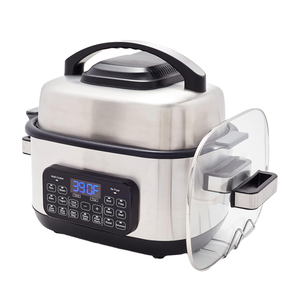Stainless Steel 13-in-1 Air Fryer <strong>Slow</strong> Cooker &amp; Grill, for Steam Saute, Broil, <strong>Bake</strong>, Cook Rice, LED Display Screen, Ceramic Pot - Product Image 1