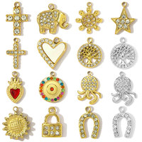 Acier inoxydable Arbre de Vie Strass Diy Charme Femmes Fer À Cheval Croix Collier Pendentif Éléphant Serrure Bijoux En Gros