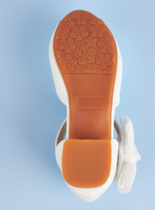 Summer New Children's Sandals Fashion <b>White</b> Bow Hollow Sandals Thick <b>Heels</b> Open Toe Sandals Princess Performance Shoes - Product Image 5