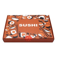 Boîte de luxe personnalisée pour sushis, desserts, pâtisseries, crêpes, biscuits colorés (rouge, vert), emballage en papier, boîte noire et rose avec séparateurs et fenêtre