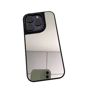 Geili casing ponsel dengan cermin rias, casing ponsel kaca, pelindung ponsel Tpu Pc untuk Iphone 14 Plus X Xr Xs Max dengan cermin rias, casing ponsel untuk Iphone 13 12