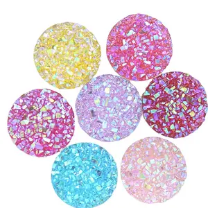 12Mm Ronde Resin Boor Flat Terug Crystal Cluster Diy Badge Reel Cover Knop Diy Accessoires