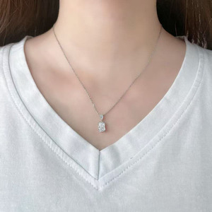 Collar con Colgante de Diamante Cultivado en Laboratorio en Oro Blanco de 18K, Joyería Fina y Delicada para Mujer, Cadena con Diamantes - Product Image 4