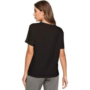 Camiseta de Bambú y Viscosa Personalizada para Mujer, Suave, de Manga Corta, Estilo Pijama, Cómoda, Informal, para Descansar o Dormir - Product Image 5