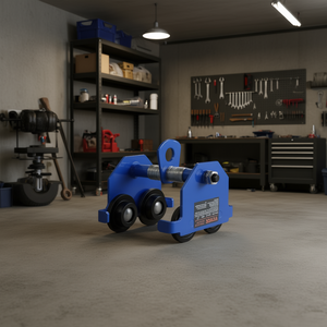 Chariot manuel robuste en acier allié Levo, capacité 1100 lb, à double roues, avec poutre de levage réglable pour garage et bride en I - Product Image 2