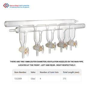 Hàng duy nhất khí nhà phân phối phòng thí nghiệm thủy tinh PTFE piston thủy tinh borosilicate kính đơn đa dạng chân không khí nhà phân phối - Product Image 3