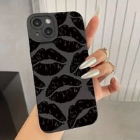 Coques de téléphone en TPU de luxe, imperméables, antichoc et anti-traces de doigts, avec motif imprimé Lèvres de Dame, pour iPhone 17/16/12/13/14/15/XR/XS/X/8