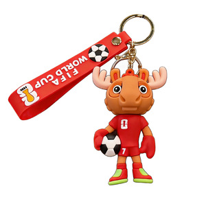Porte-clés pendentif mascotte en PVC à motif de dessin animé, thème 2026 - Cadeau transfrontalier le plus vendu pour usage quotidien - Product Image 5