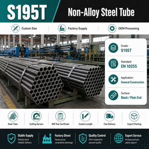 Tube en <span class=keywords><strong>acier</strong></span> non allié <span class=keywords><strong>S195T</strong></span> EN 10255, fourni par l'usine - Product Image 1
