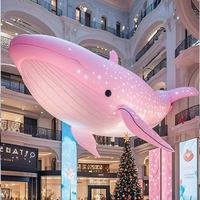 Ballon gonflable géant réaliste en forme de baleine pour spectacles sur scène, décorations de festivals de musique et utilisation promotionnelle