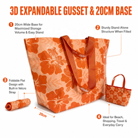 Sac de courses pliable en PP tissé, laminé, imperméable, réutilisable, avec fermeture Velcro, facile à transporter, capacité 10 kg+