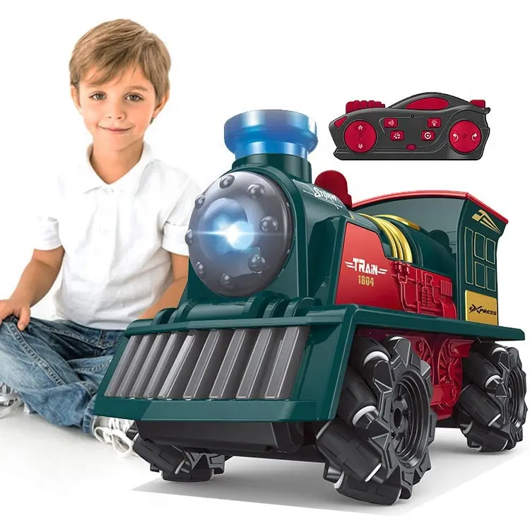 2023 Afstandsbediening Rooktrein Elektrische Treinen 360 Graden Stunt Drift Trein Kerstcadeaus Voor Kinderen Speelgoed Rc Speelgoed