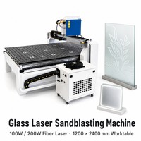 Machine de sablage laser CNC pour verre Jade Pure 100W 200W, machine de gravure laser fibre pour verre miroir