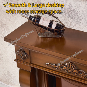 <span class=keywords><strong>Cheminée</strong></span> autoportante de 39 pouces avec bordure en bois 1500W Cheminées électriques Effet de flamme pour le salon - Product Image 3