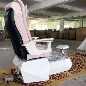 เก้าอี้ทำเล็บเท้าแบบไม่มีท่อสำหรับเด็กทันสมัยไม่มีท่อประปาสีชมพูสำหรับนวดสปาเท้า - Product Image 3