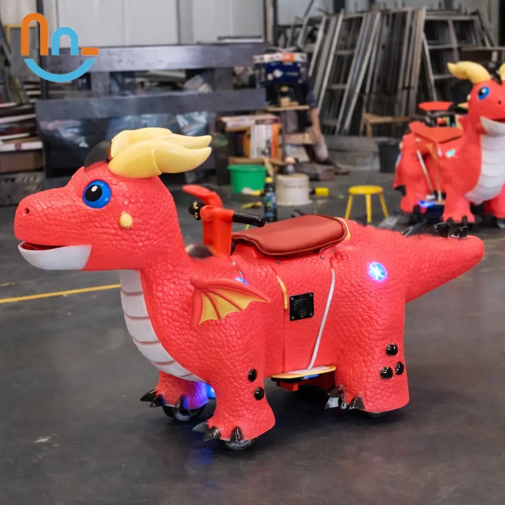 Joy2fun Interactive Metal Artificial Dinosaur Riding Toy for Children Indoor/Outdoor Shopping Mall Use
