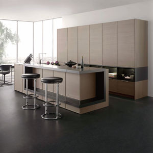 Armoires de cuisine modernes européennes personnalisées Meuble modulaire de luxe en mélamine à panneau plat finition mate incluant charnière d'évier - Product Image 1