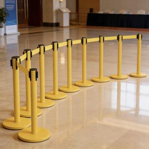 Poteau de délimitation de foule commercial, mât de 63 mm, ceinture de 2 m, bleu, rouge, jaune, vert, noir - Product Image 6