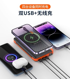เครื่องชาร์จพลังงานแสงอาทิตย์แบบพับได้ไร้สาย 10000mAh/20000mAh ช่องเสียบ USB คู่ Type-C พร้อมไฟฉาย LED สำหรับตั้งแคมป์ กิจกรรมกลางแจ้ง และกรณีฉุกเฉิน - Product Image 5