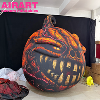 Citrouille gonflable de démon maléfique pour Halloween, citrouille monstre effrayante gonflable