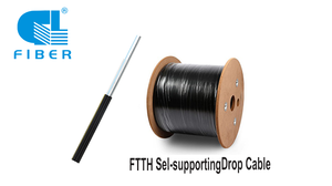 GL câble fiber optique ftth lszh fibra goutte 2 hilo de hilos 1 hiloibra hilo con portante acero 1000 mts g657a1 - Product Image 6