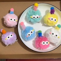 Pompons en tissu colorés, thème Halloween, mignons et originaux, style Teletubbies, pinces à cheveux torsadées, accessoires DIY transfrontaliers