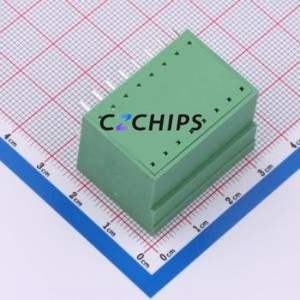 DGB381-8P2S-MG361 Plug-in Terminal Block Bent Lead Through Hole,P=3.81mm Board-to-Board / Socket - Closed 2x8P 3.81mm Green - Product Image 2