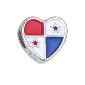 Oferta Especial: Abalorios de Aleación con Bandera Americana y Agujero Grande, con Esmalte, Estilo Punk DIY, para Pulseras y Accesorios para Cordones de Zapatos - Product Image 4