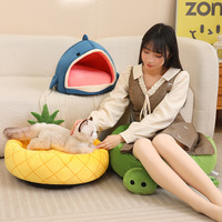 Lits pour animaux de compagnie en forme de tortue, respirants, super doux, rembourrés en coton PP, antidérapants, pour chiens et chats de petite et moyenne taille