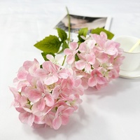 Nouveau produit transfrontalier : Décoration de table en fleurs d'hortensia artificielles 3D en soie à 2 têtes, pour mariage, maison, hôtel, fleurs séchées artificielles