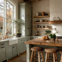 Meubles de cuisine modulaires de luxe modernes, ensemble complet, armoires de cuisine blanches style Shaker avec comptoir en marbre et rangement intelligent pour garde-manger