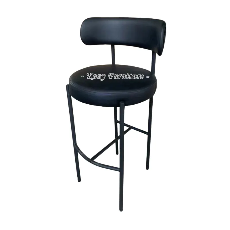 Taburete de silla de mostrador alto al por mayor con taburete de bar blanco y negro con forro polar de grano para muebles de bar