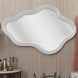 Muur Decoratieve Spiegel Oranje Hout Frame Wolk Design Spiegel Voor Woonkamer Espejo Miroirs Moderne Muur Boog Decoratieve Spiegel - Product Image 4
