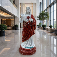 Statue du Sacré-Cœur de Jésus en marbre multicolore, sculptée à la main, sculpture religieuse pour la décoration de jardin d'église catholique