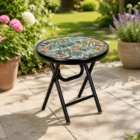 Table d'appoint extérieure pliable moderne en verre avec design multifonctionnel pour les moments de loisirs