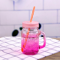 Vente en gros de mugs et bouteilles en verre écologiques pour sublimation, avec poignée, couvercle et paille, revêtement anti-corrosion, nouveau style chinois, articles de boisson