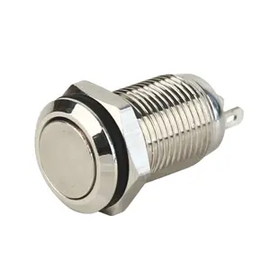 Botão momentâneo de pressão à prova d'água, 8mm, 10mm, 12mm, ip65, ip68, para equipamentos automáticos, mini interruptor de botão de metal