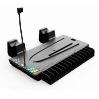 Station de refroidissement pour console P5 numérique/à disque/P5 Slim avec lumière ambiante RGB, ventilateur de refroidissement intégré, manette filaire Dual Sense