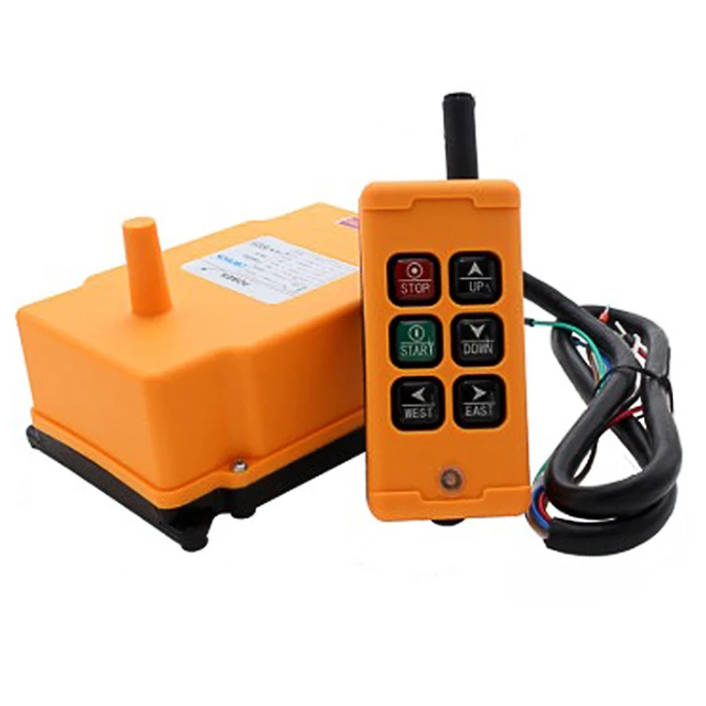 HS-6 AC/DC 12V 24V 220V 380V 1 Transmitter + 1 Receiver Hoist Crane Industrial Wireless Remote Control Switch
