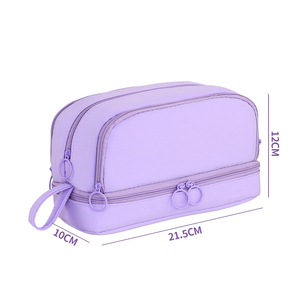 Nouvelle arrivée Organisateur de fournitures scolaires <span class=keywords><strong>en</strong></span> polyester de grande capacité avec fermeture à glissière multicouche pour étudiants Trousse à crayons à 4 fenêtres - Product Image 5