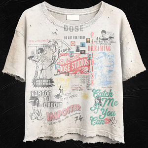 T-Shirt da <span class=keywords><strong>Uomo</strong></span> Personalizzata OEM, Bianca, Stampa DTG, Cotone Lavato Vintage 220 Grammi, Manica Corta, Effetto Strappato e Invecchiato - Product Image 1