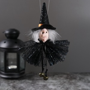 Halloween zucca fantasma strega nero ciondolo <span class=keywords><strong>pagliaccio</strong></span> pauroso modello per decorazione da Bar spaventosa borsa di stoffa con ciondolo da strega - Product Image 3