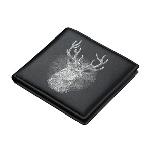 Portafoglio da uomo sottile in pelle sintetica con <span class=keywords><strong>Clip</strong></span> in stile corto con stampa animalier personalizzata fodera in poliestere - Product Image 1