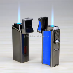 New Cigar Smoking <b>Torch</b> Lighter 1 Jets Flame Butane Gas Lighter Custom Logo Lighters Refillable Butane Gas Cigar Holder Punch - Product Image 1