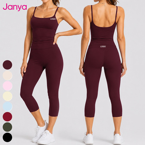 Set di Abbigliamento Sportivo Janya di Alta Qualità, Traspirante, Elasticizzato in 4 Direzioni, Completo da Palestra e Fitness in 2 Pezzi, Leggings a Vita Alta, Set Yoga per Donne - Product Image 1