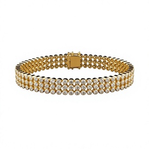 Pulsera de Diamantes Naturales de 8 Quilates con Certificación IGI, Oro de 14 Quilates, Diamantes Blancos Redondos, Joyería Fina de Lujo, Proveedor Mayorista - Product Image 1
